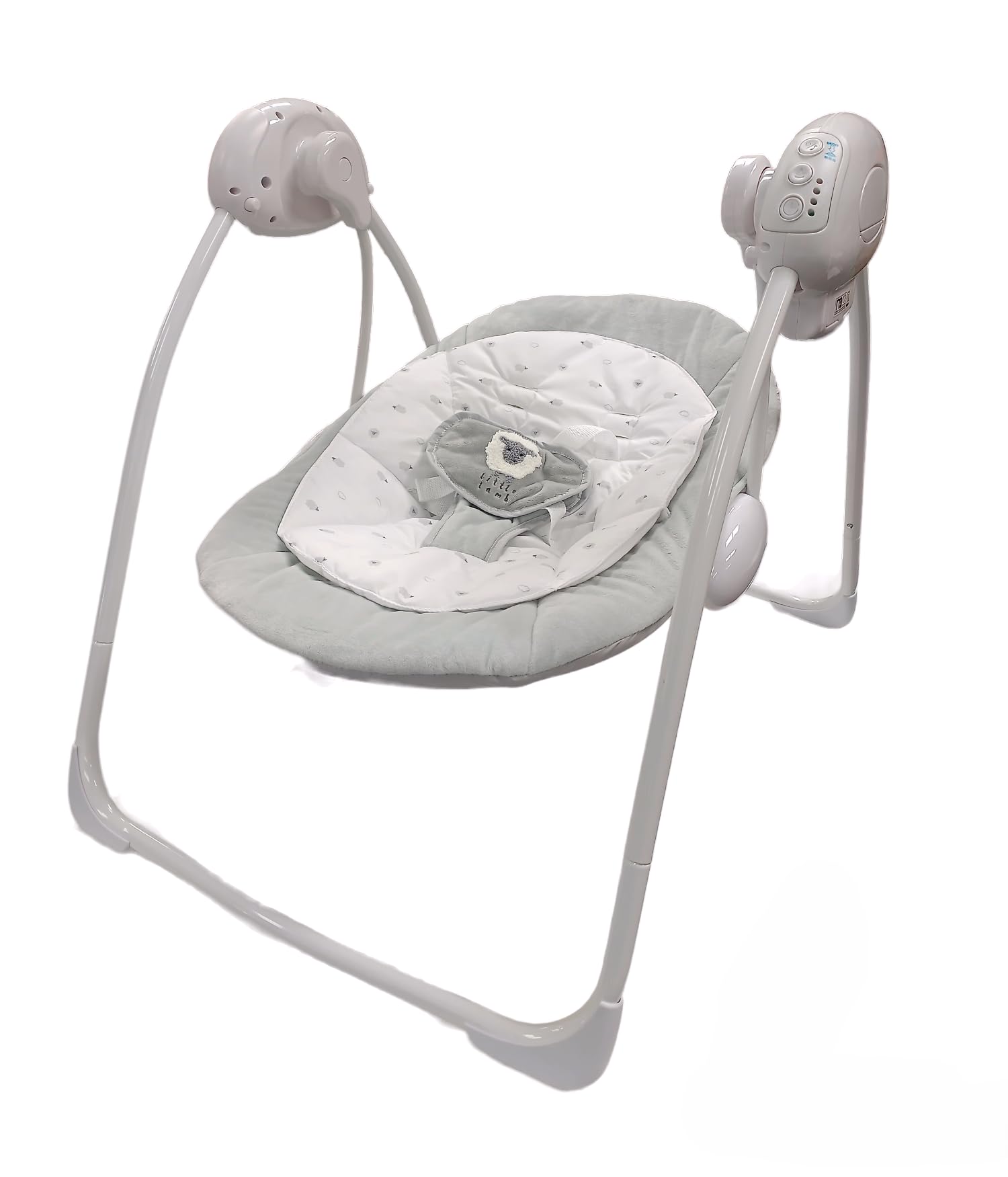LADIDA Deluxe składany Bouncer Little Lamb Pierwszy Swing Uspokajająca muzyka i zabawki 0 m + 079, szary