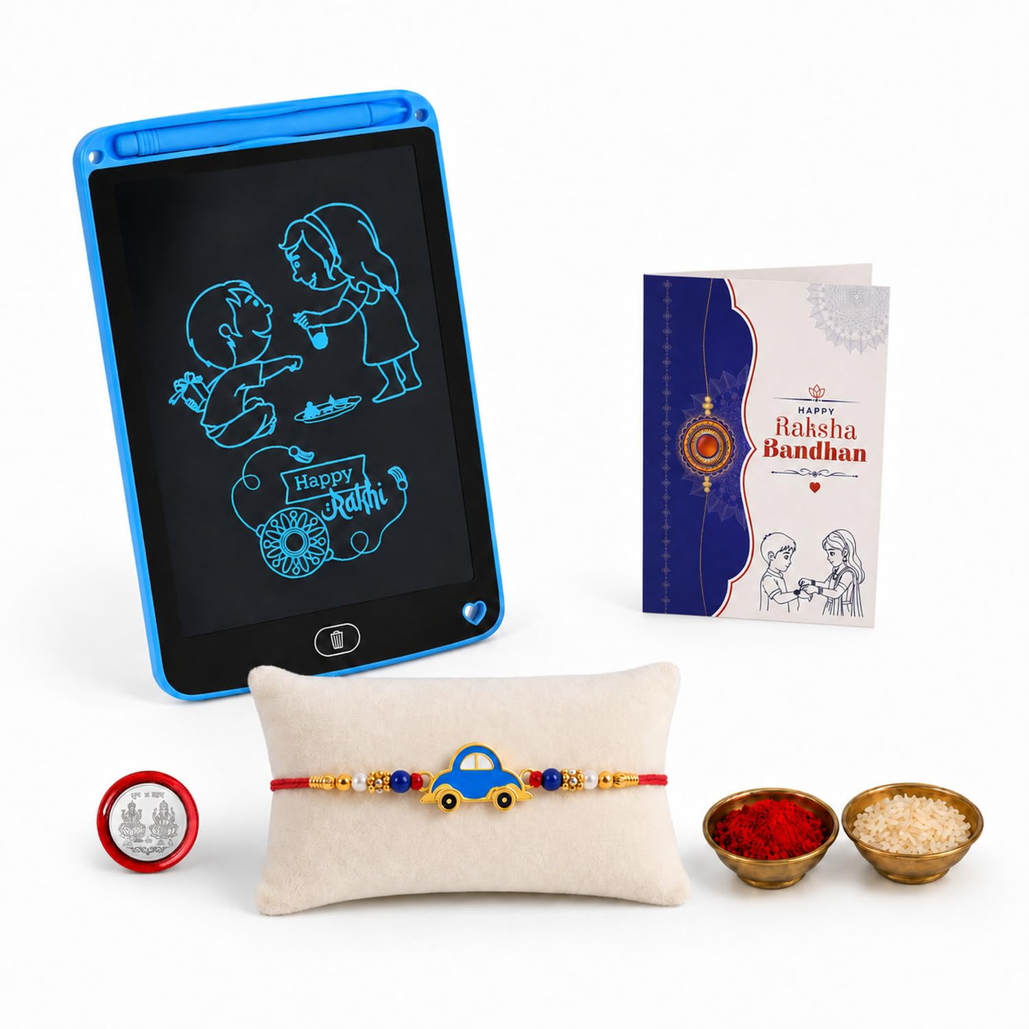 DeoDap Rakhi for Brother Set of 1 with Effete LCD Writing Pad/Tablet (K1_328_1360)