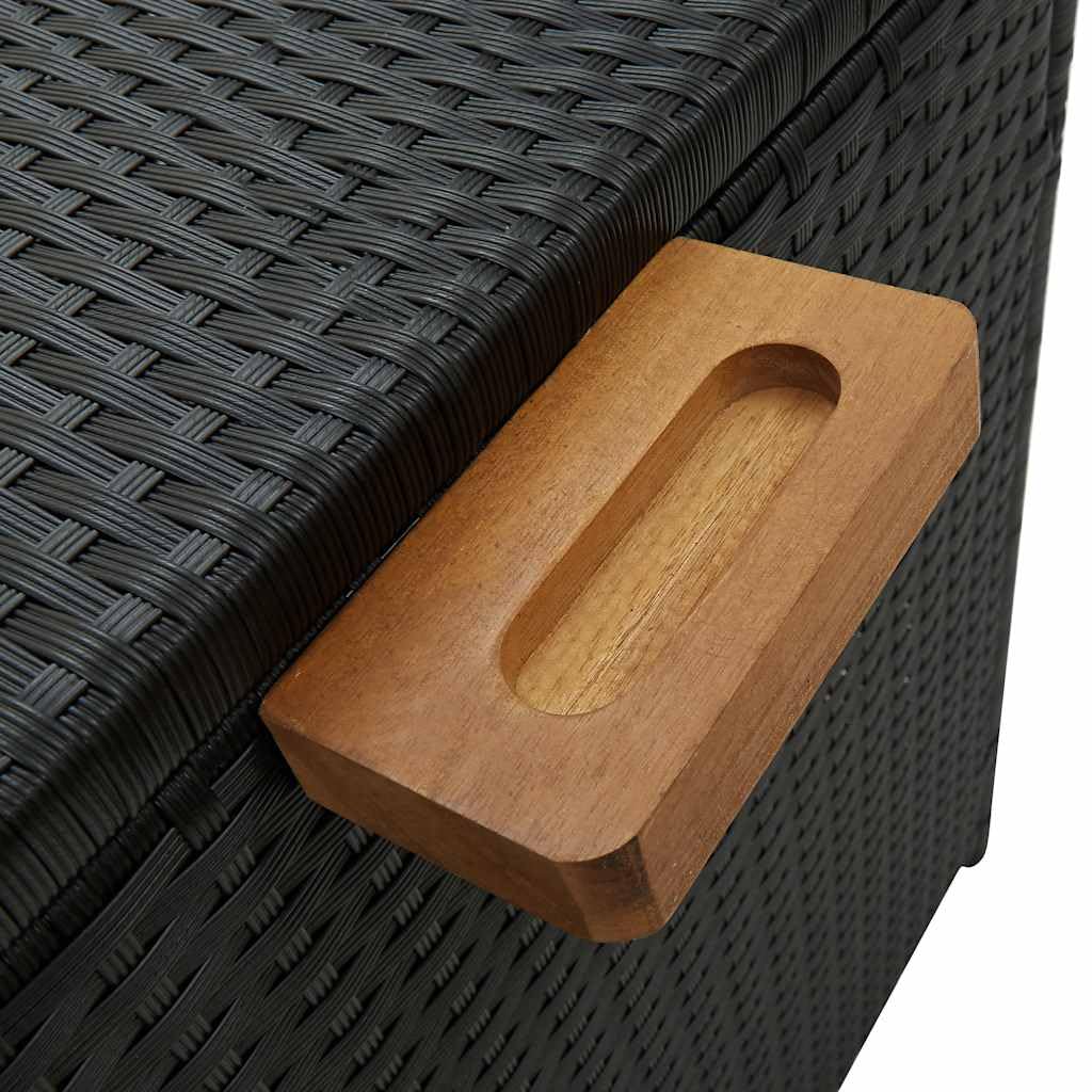 vidaXL Garten Aufbewahrungsbox Auflagenbox Gartentruhe Kissenbox Gartenbox Kissentruhe Auflagenkiste Schwarz 120x65x61cm Poly Rattan