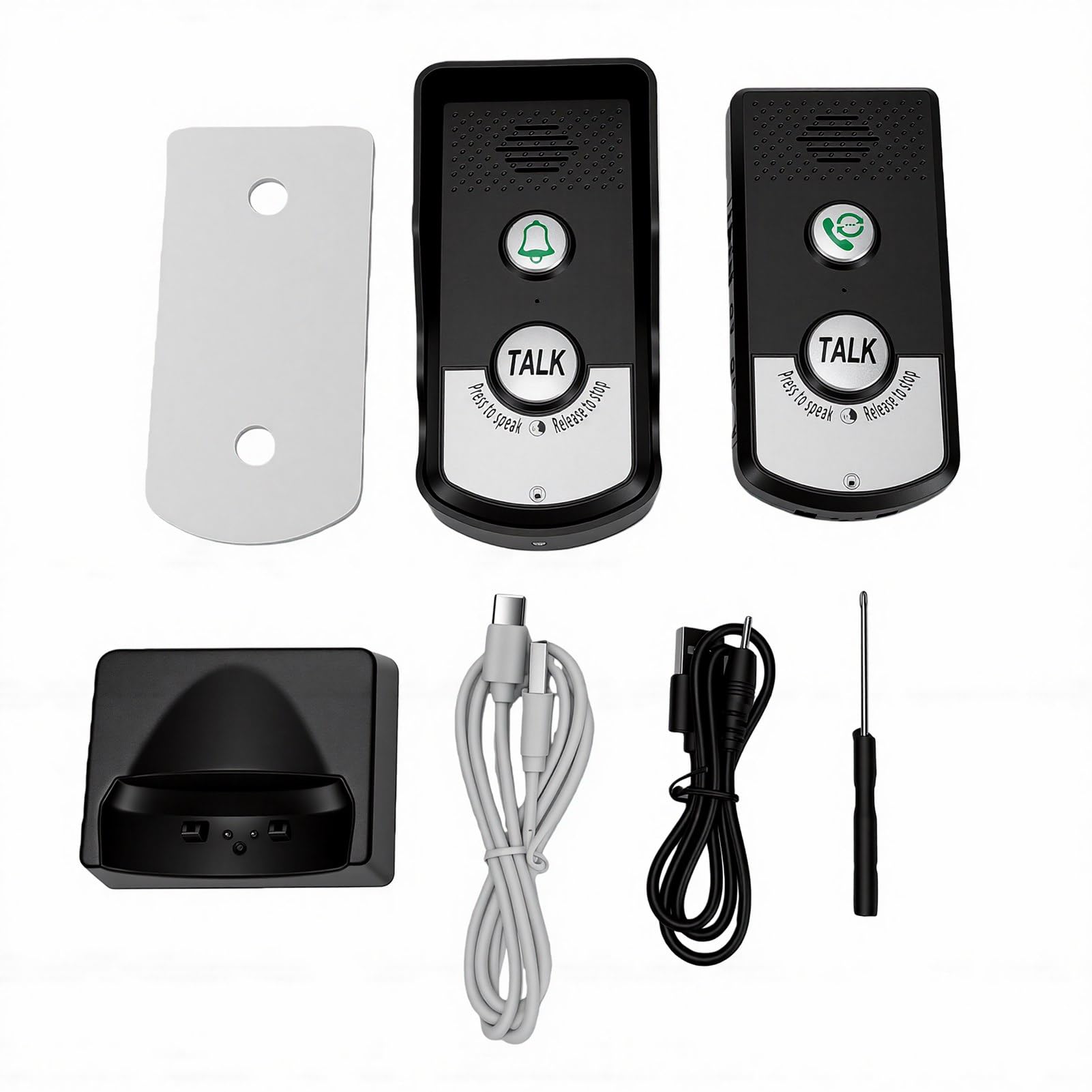 Timbre Inalámbrico con Intercomunicador de Voz de 2 Vías, Llamador Recargable de Largo Alcance para Hospital en Casa, de Llamada de Enfermera de Emergencia para Niños Mayores (1)