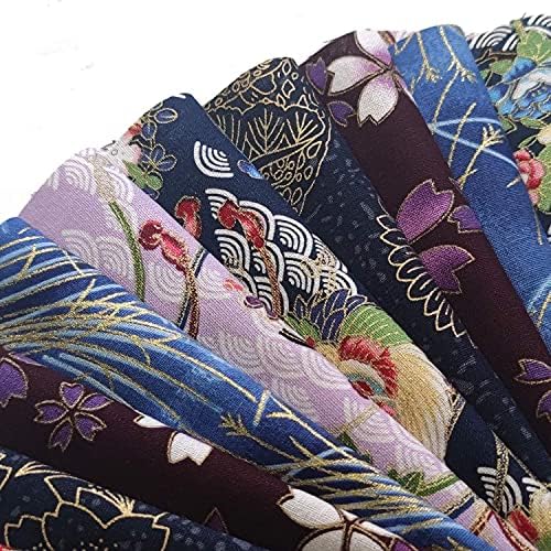 Qililandiy 20PCS Cotton Fabric 10 Different Patterns Japanese Style Fabric for Crafts Sewing Quilting Patchwork Face Protection 15cm Square