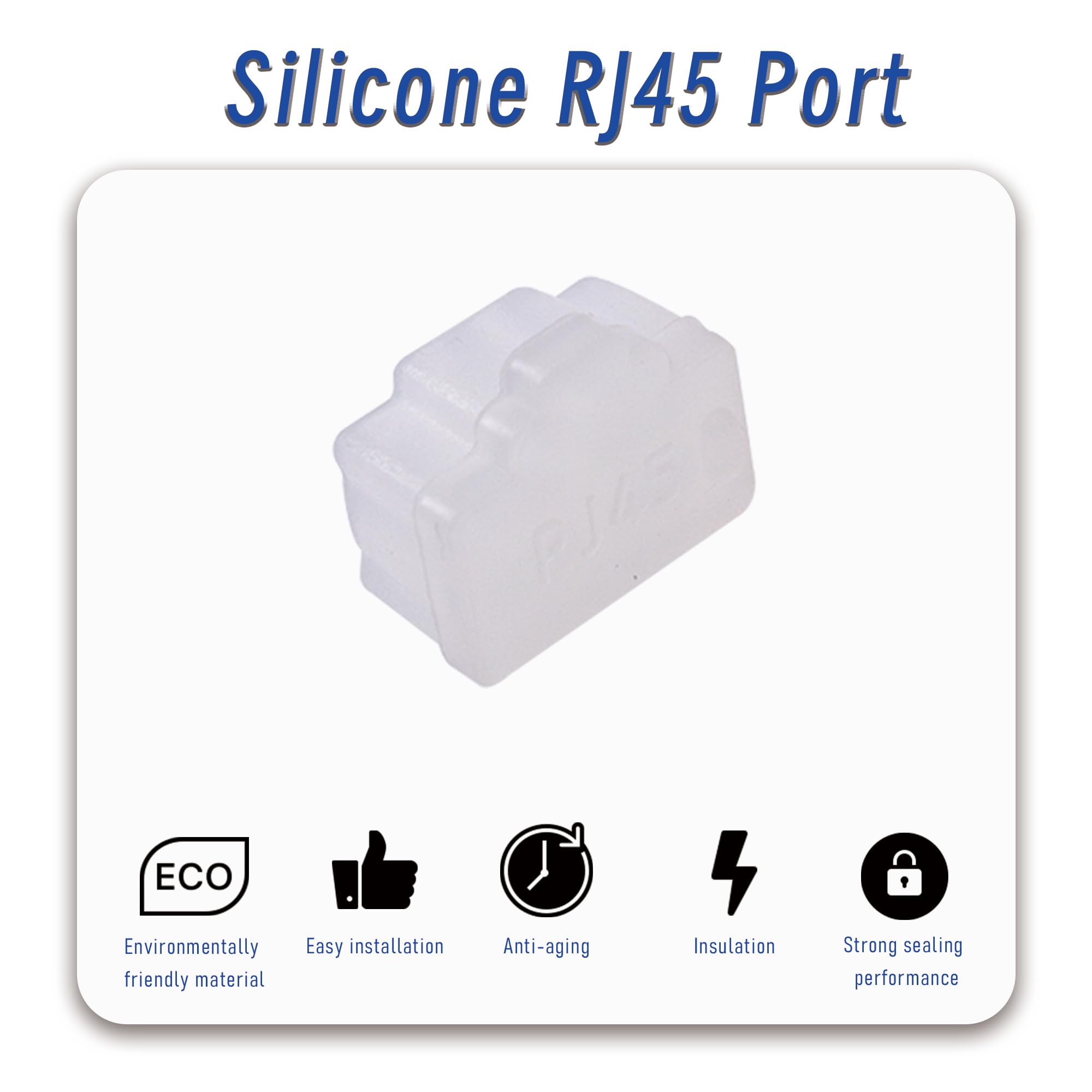 20 tappi antipolvere per porte RJ45, tappi in silicone, protezione per TV, computer, altri dispositivi, 0,47 x 0,33 (lunghezza x larghezza)
