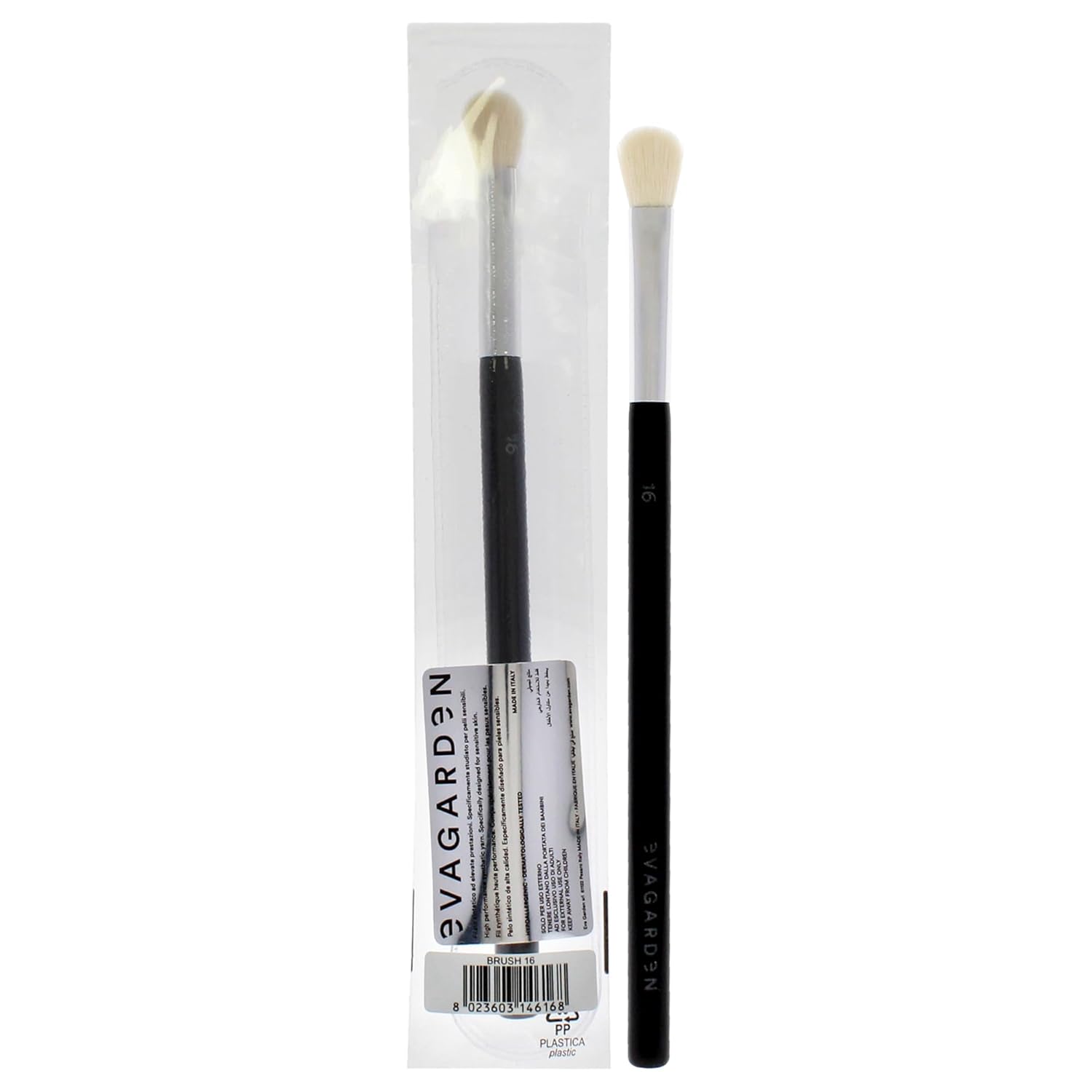 EVAGARDEN Oval Brush - Eyeshadow Blending Brush with Synthetic Yarn - Densely Packed Bristles for Smooth and Flawless Look - 16-1 pc