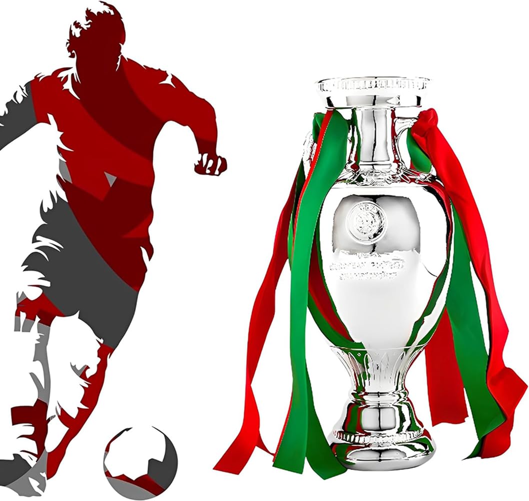 Delaunay Pokal Fußball Trophäen European Cup Trophäe Modell Nachbildung Aus Kunstharz Europameisterschaft Souvenirs Und Sammlerstücke Für Sportfans Clubbar Heimdekoration,34cm