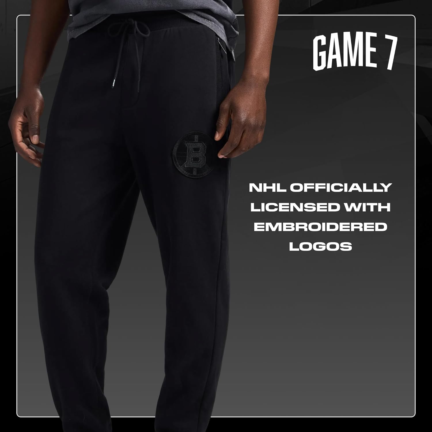 Game 7 NHL Mens Game 7 X NHL Men's Officially Licensed Casual Slim Jogger Fleece Sweatpants with Pockets - Image 5