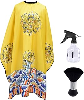 BELLIFFY Juego de Herramientas de Belleza para El Cabello Cepillo para Cortar El Cabello Botella Rociadora Capa de Salón Suministros de Peluquería para Teñir El Cabello Color Amarillo