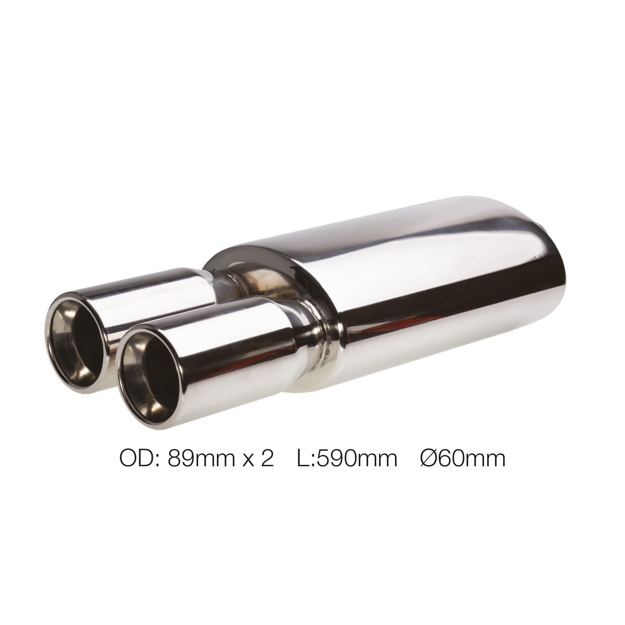 Simoni Racing ESR109 Acciaio Inossidabile Doppio Girare Silenziatore, 590mm Lunghezza