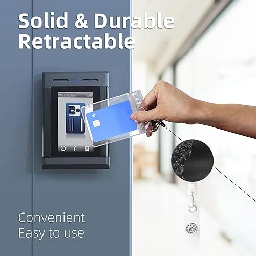 Miniatura 8 de Portatarjetas retráctiles, carrete de insignia con purpurina negra metálica, portatarjetas de identificación con clip