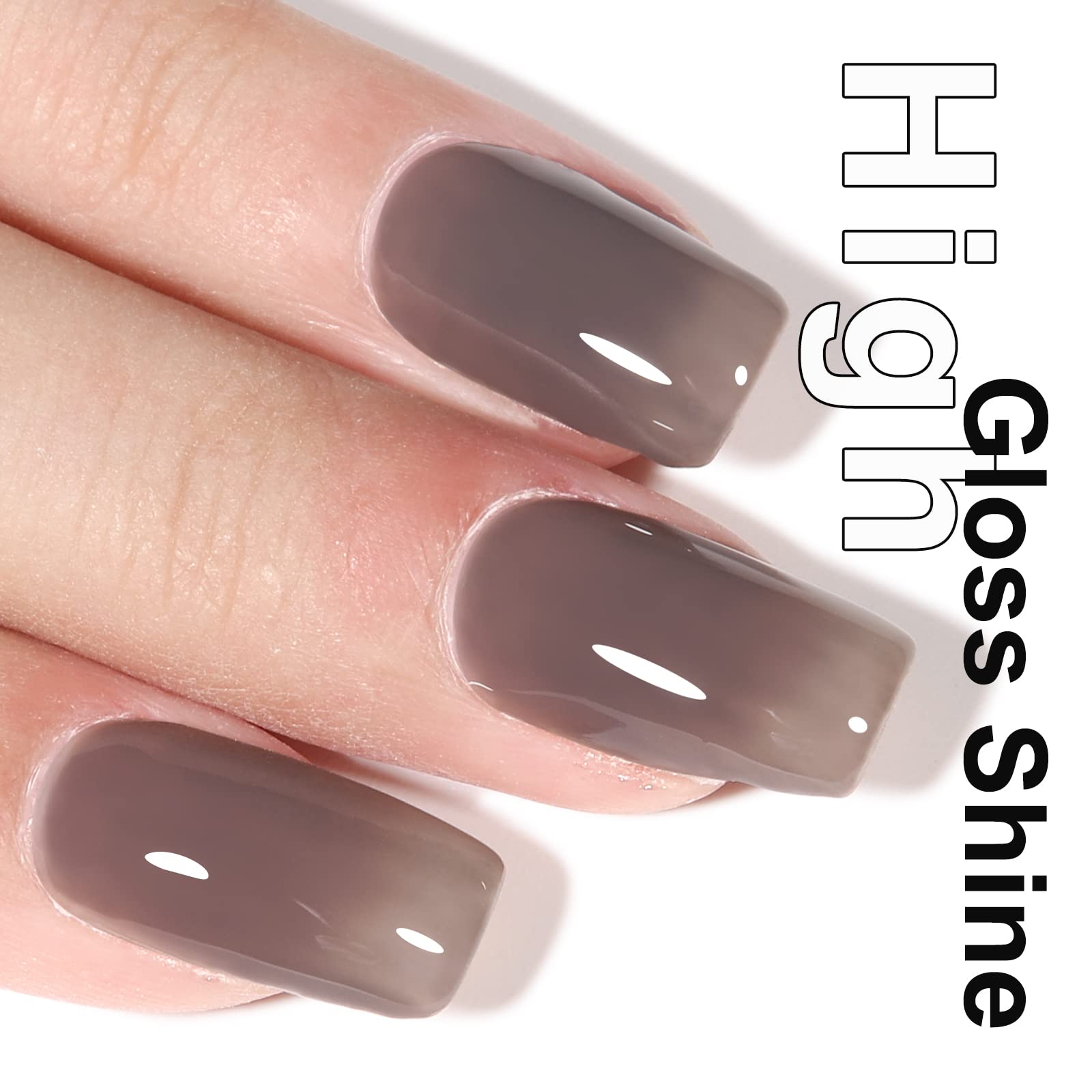 Amazon.com : AILLSA Jelly Gel Nail Polish - Dark Gray Gel Nail Polish  Translucent Soak Off UV Nude Gel Polish Neutral Gel Nail Polish for Nail  Art Manicure DIY at Home 0.51