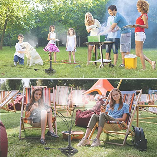 Updated Standing Misters For Outside Patio, [26.2Ft (8M) Stand Misting Line+6 Brass Nozzles] Portable Misting System For Cooling Outdoor, For Bbq Camping Pool Tanning Kids Water Playing Pet Cooling. #TOP5