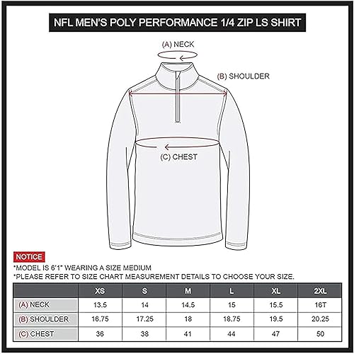 Miniatura 6 de Ultra Game NFL Men's Super Soft Quarter Zip Long Sleeve T-Shirt