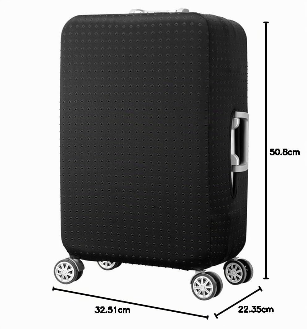 Copri Valigia, Elastico Cover Proteggi Valigia Anti-Polvere Trolley Stampato Protettiva Bagagli Cover - Copertura per Valigia-19-32 Pollici - Nero