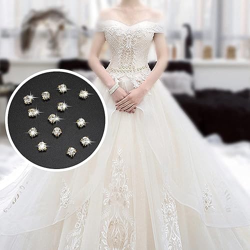 Miniatura 4 de LolliBeads TM - 100 piezas de cristal checo para coser con diamantes de imitación con base de latón chapado en plata color blanco 0236in