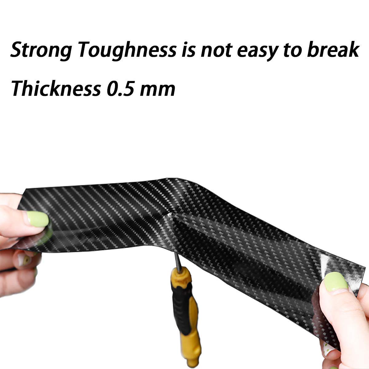 ALLWIN HOUSEWARE W Carbon Fibre High Gloss Anti Scratch Black Carbon Fiber Paint Protection Film Bumper Protector Strip Tape Ppf For Car Protection And Decoration - 2 Inches X 5 Meters (Black) - Image 3 thumbnail