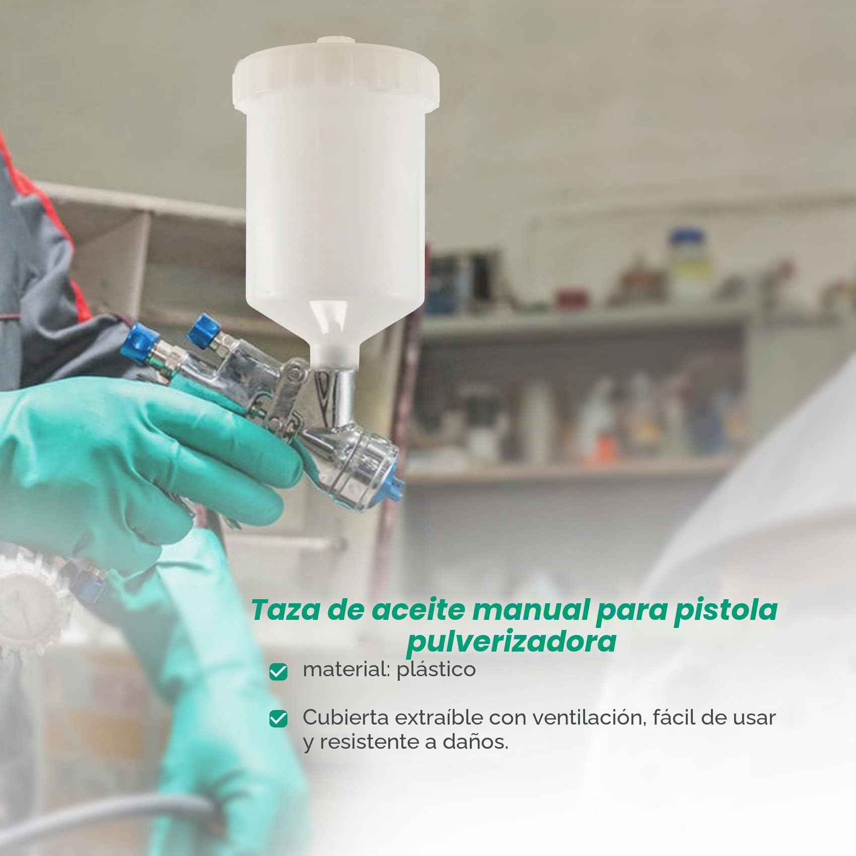 600 ml 18 cm x 10 cm plástico Hvlp Pintura para pulverizador Conector Jet pulverizador