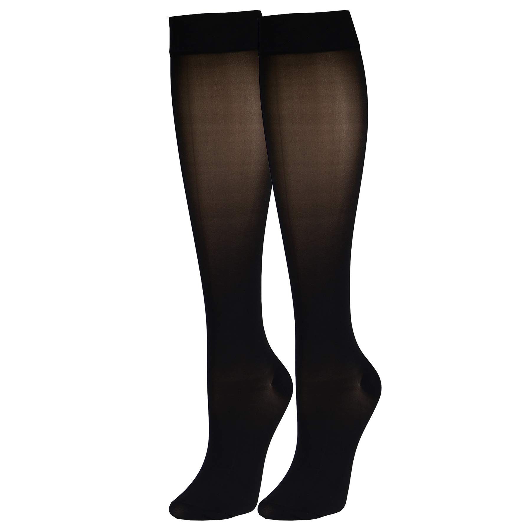 NuVein Sheer Compression Stockings, 30-40 mmHg Support, Knee Length, Closed Toe, 20 Denier, Black, X-Large