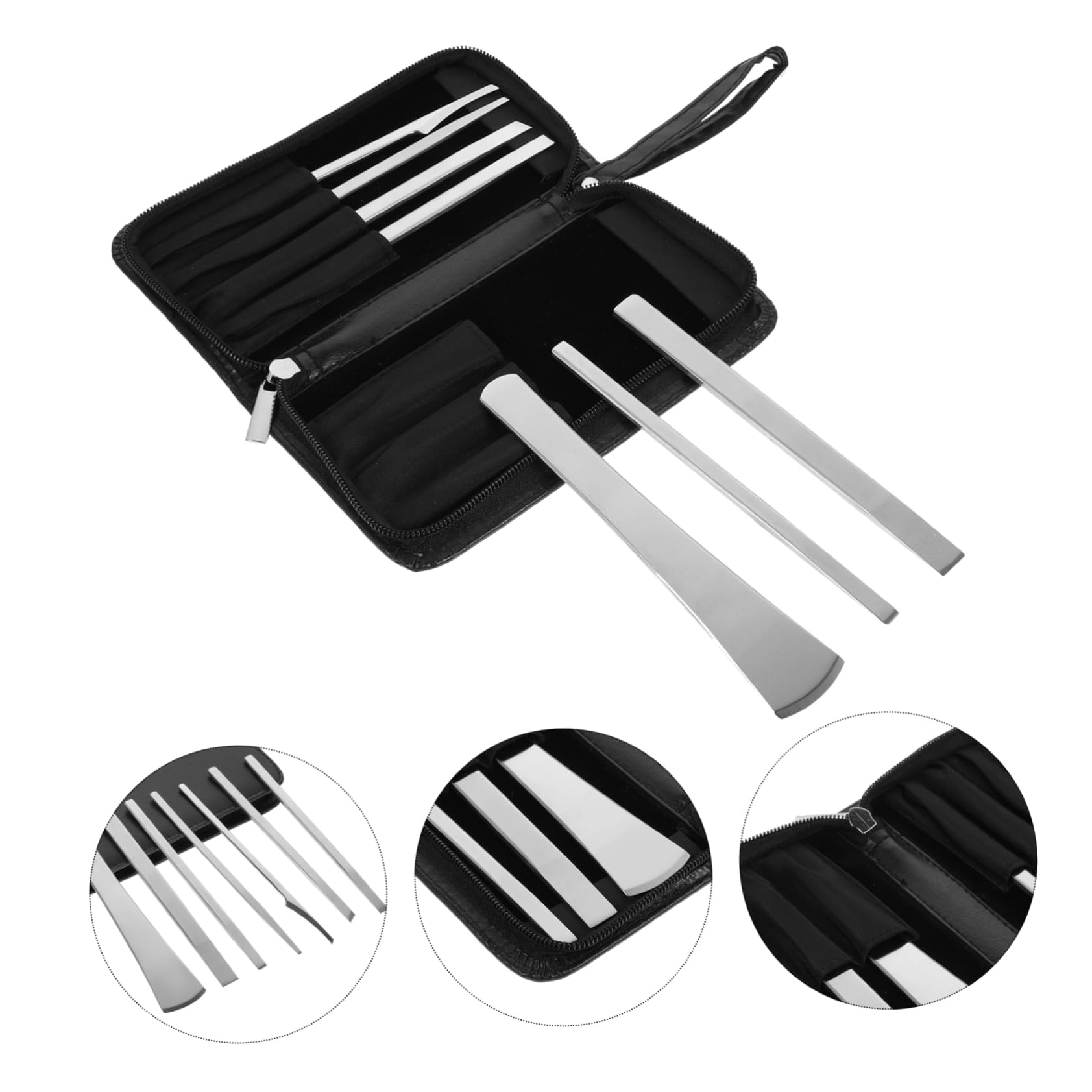 Set Coltelli per Pedicure 7 Pezzi in Acciaio Inox Argento | Uso Professionale e Domestico, Pulizia Mani e Piedi, Rimozione Pelle Secca e Calli