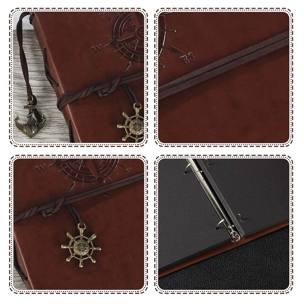 KAYLRE Album fotograficzny Album fotograficzny Vintage Czarna strona DIY Album fotograficzny Album fotograficzny Boże Narodzenie urodziny Boże Narodzenie prezent na Boże Narodzenie Boże Narodzenie