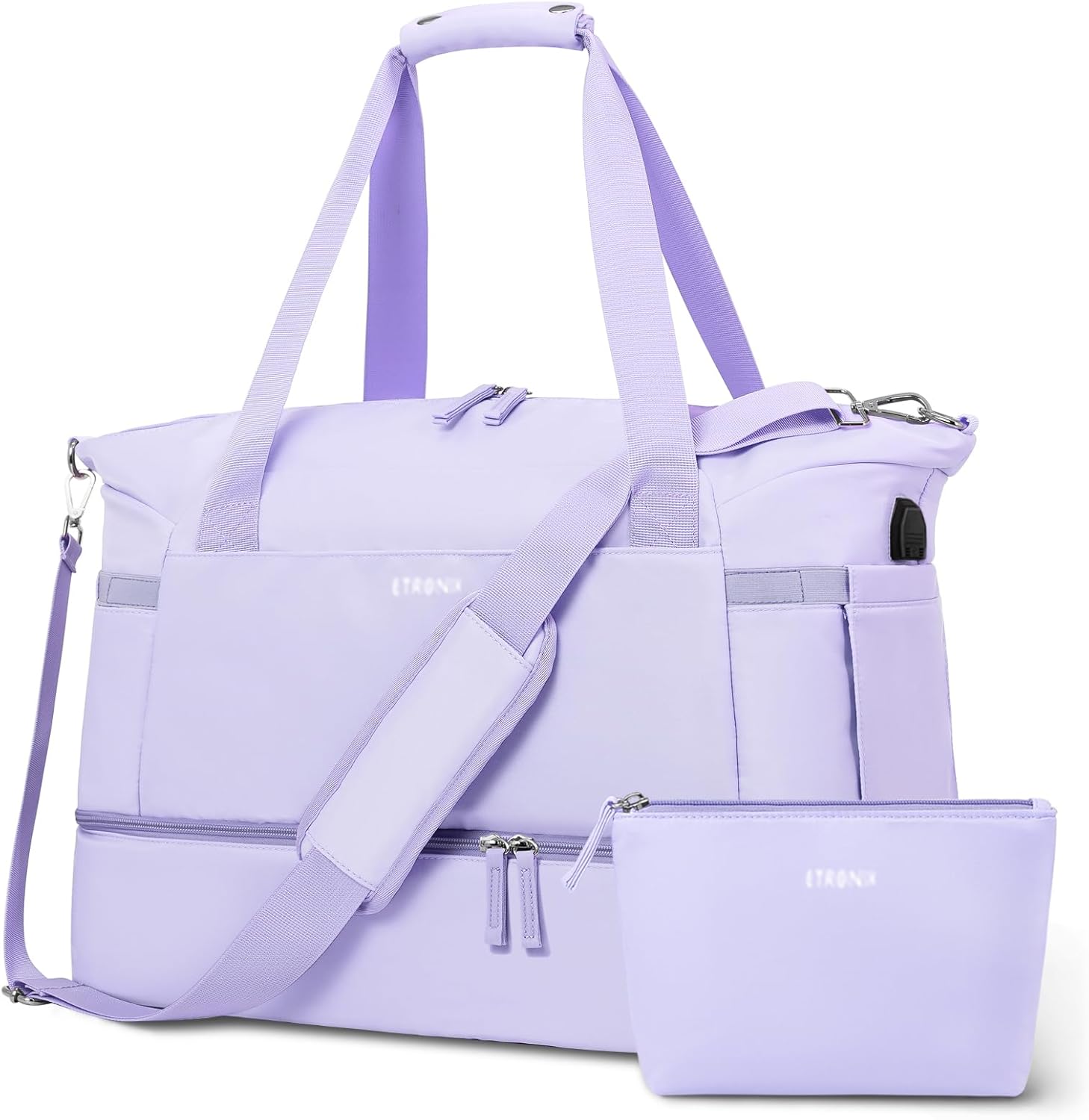 ETRONIK gym bag for women with USB port & wet pocket