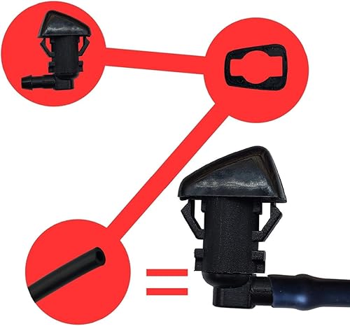 Miniatura 6 de Kit de manguera de pulverización de limpiaparabrisas compatible con Ford F250 F350 F450 F550 Super Duty 2011-2016 Reemplazo OEM BC3Z-17603-A