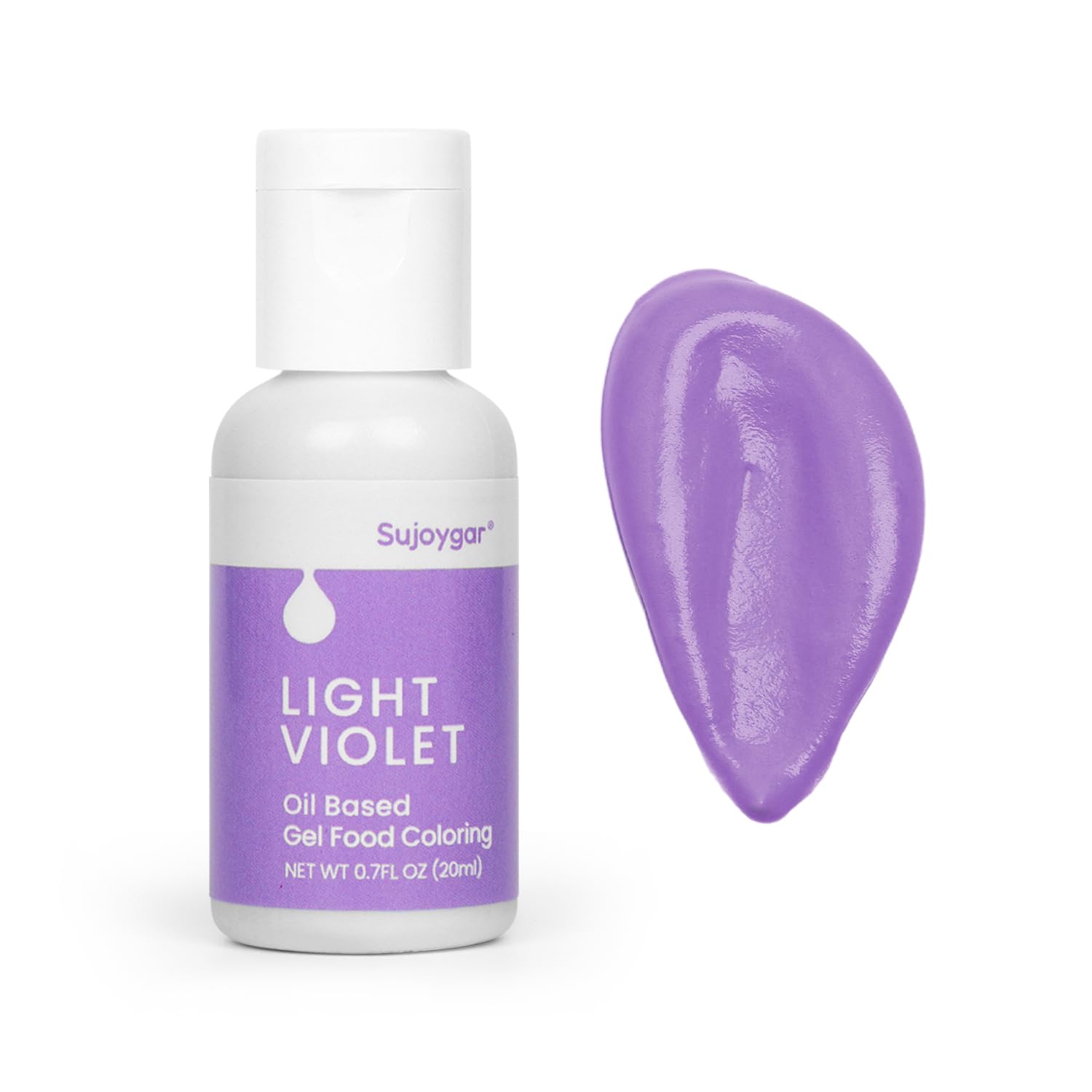 Purple Oil Based Food Coloring For Chocolate, 20ml Edible Light Violet Oil Food Dye Coloring Gel For Fondant, Frosting, Cake, Cupcake, Baking & Icing Decoration