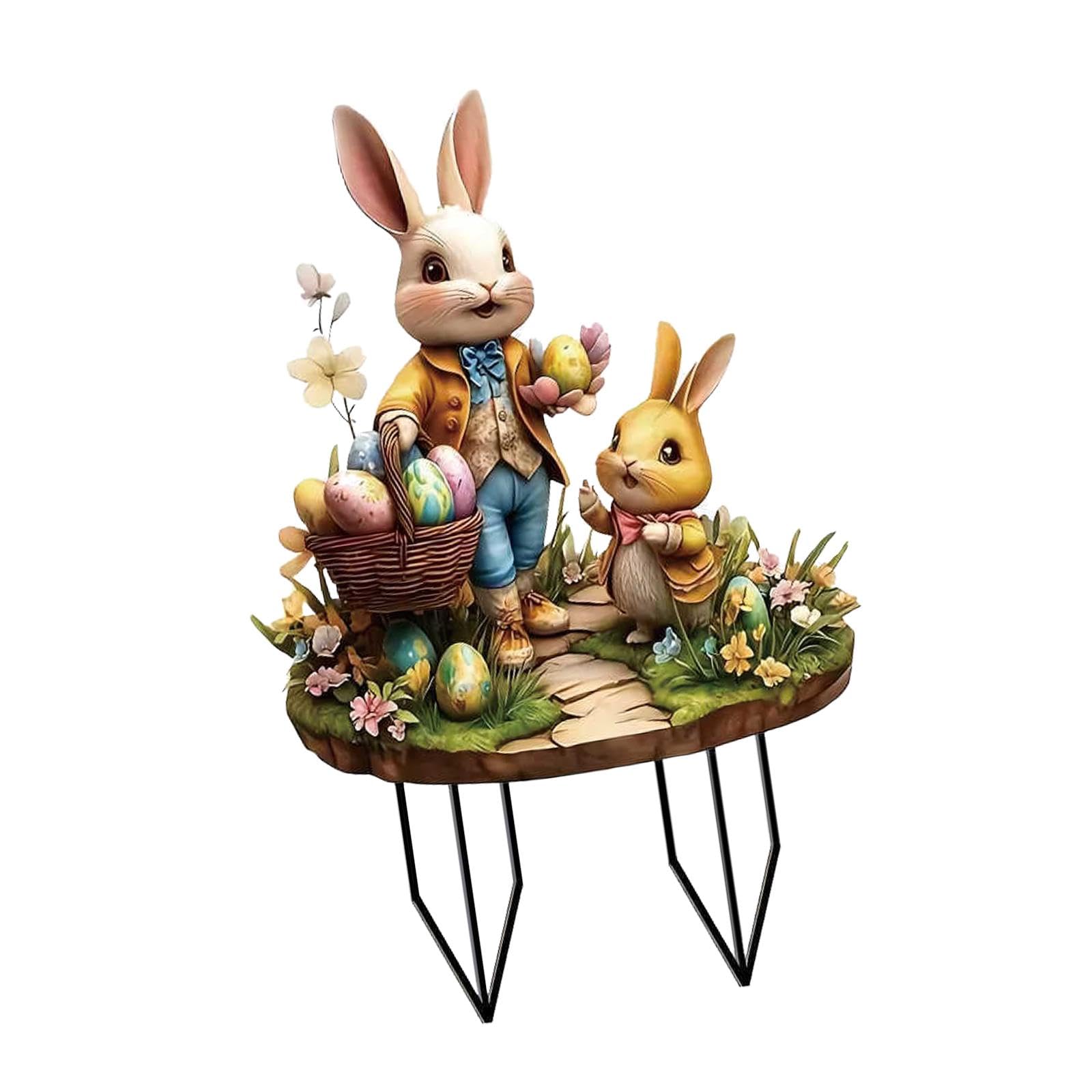 Garden Stakes Decoration Patio Stake Animal Sculpture for Fence Lawn Outdoor Style H-image-12