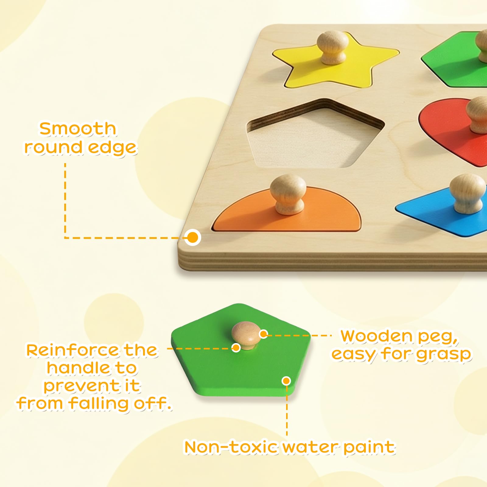 Puzzle en Bois Montessori pour Enfants 1-3 Ans Magnétique Formes à Encastrer Jouet Éducatif