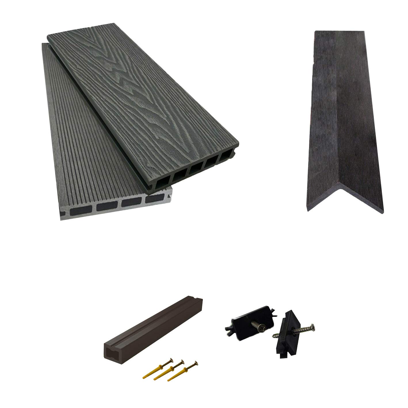 Buy Composite WPC Decking Boards Embossed Woodgrain Plastic kit