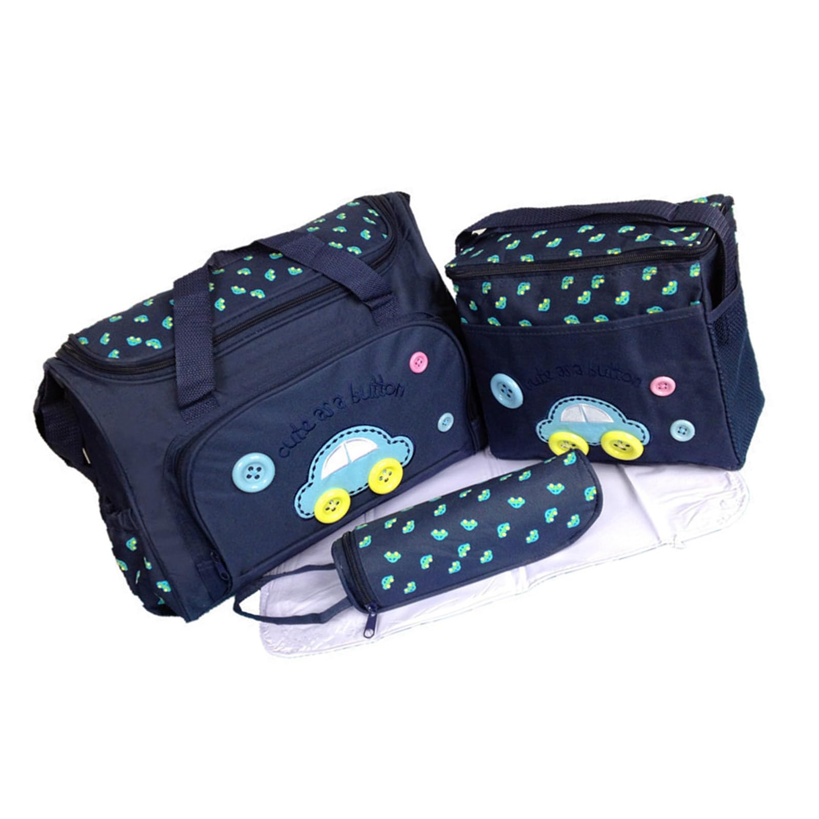 Xinsheinelry Of 4 Sturdy Baby Nappy Changing Bag Set Baby Diaper Bags with Multiple Compartments and Comfortable Straps Waterproof Nappy Bag