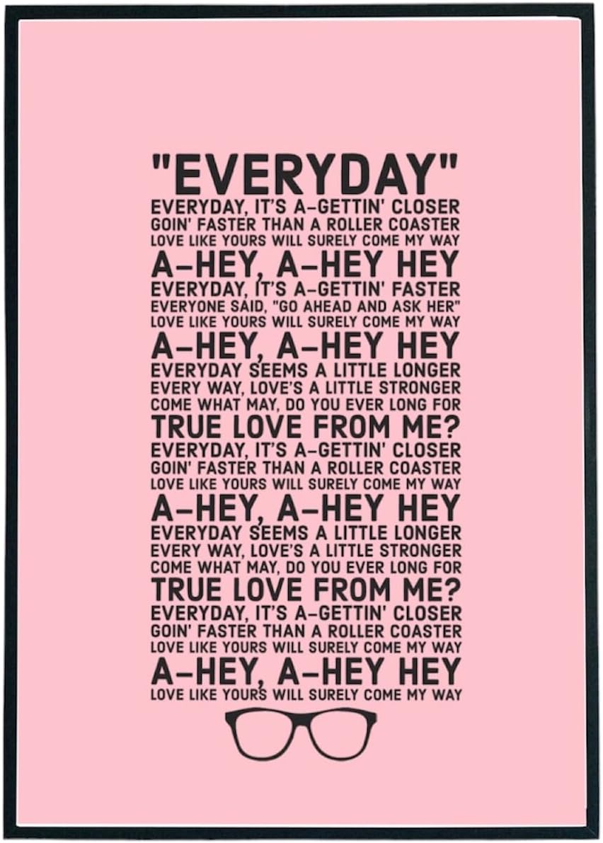 Buddy Holly Everyday Lyrics A4 Art print