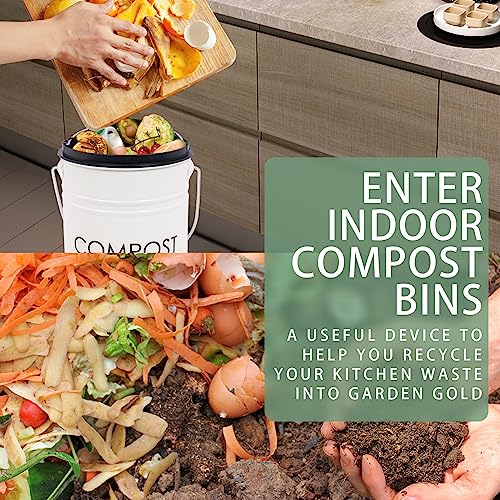 Image of Vipush Kitchen Compost Bin Indoor (White)
