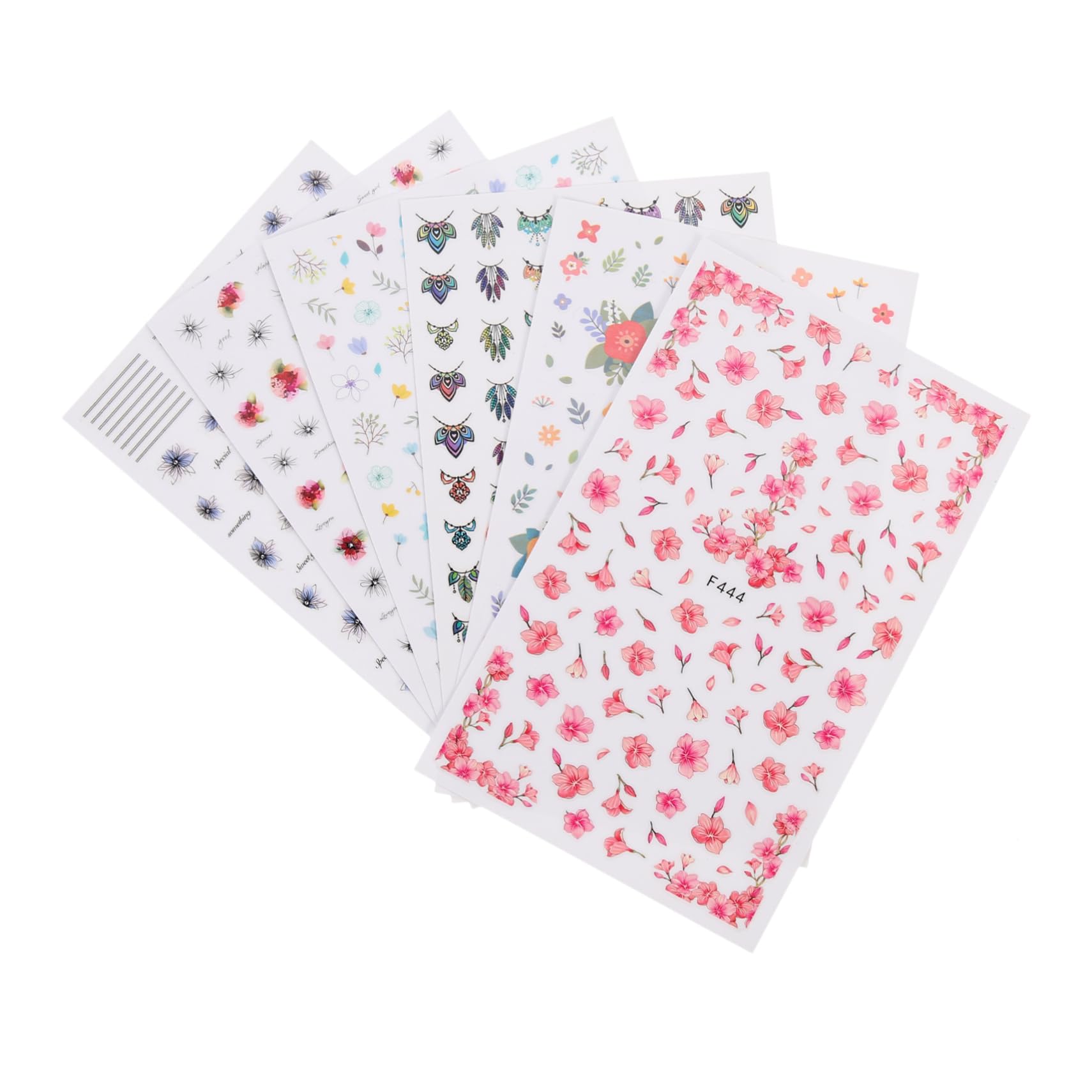 Healeved 18pezzi Adesivi Per Unghie Fiori Decorativi Nail Art Per Manicure Creativa e Decorazioni Eleganti Per Unghie e Accessori