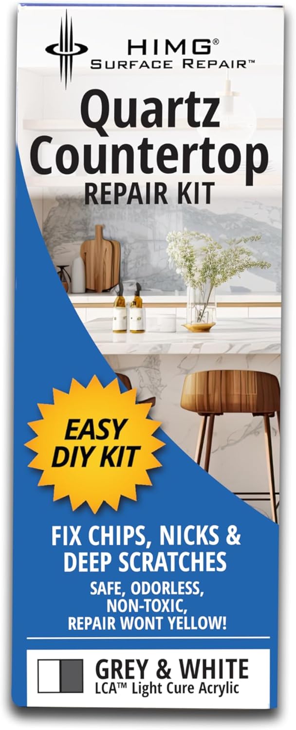 HIMG Quartz Repair Kit Surface Repair, Grey & White Light Cure Acrylic