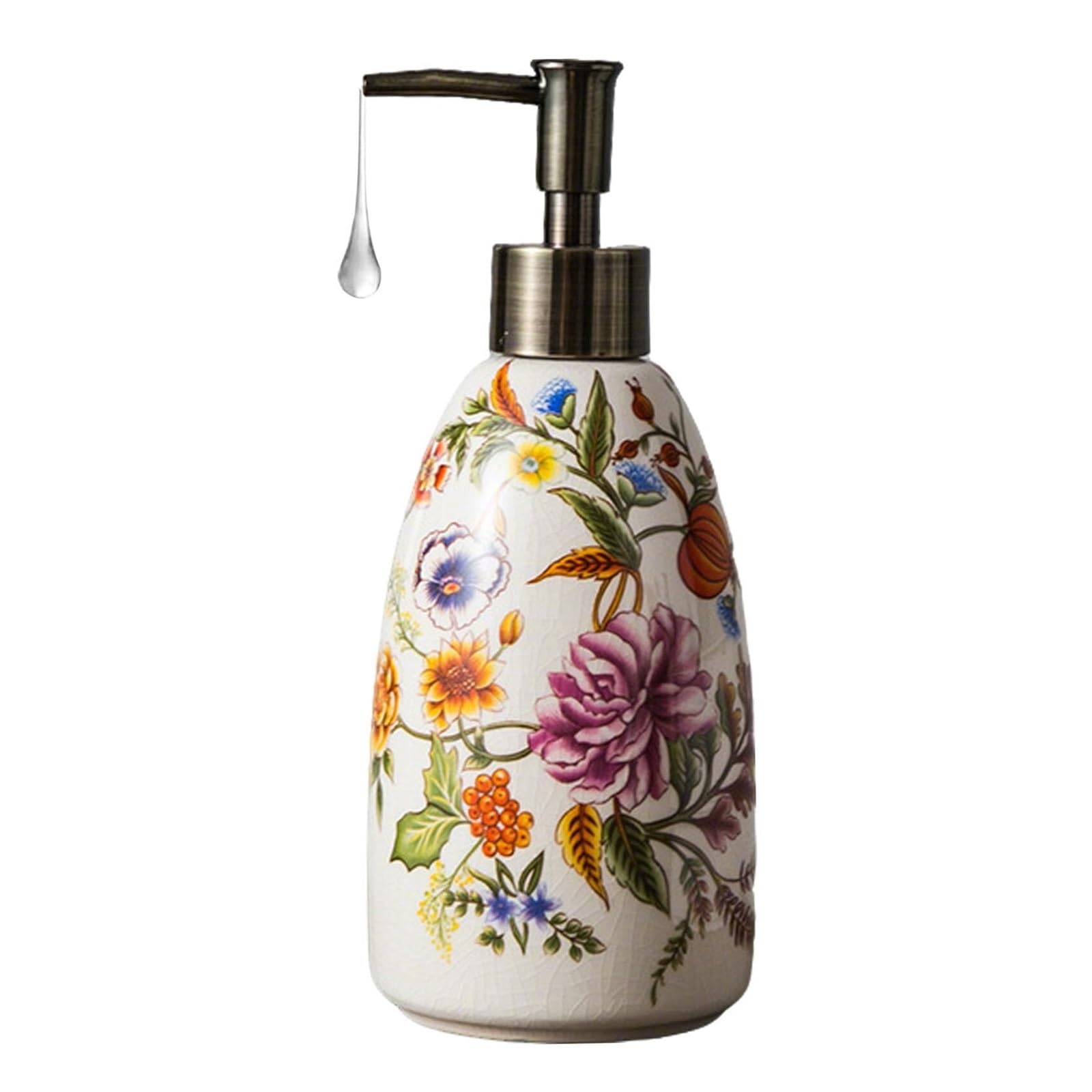 Yofab A Countertop Soap Dispenser Flowers Lotion Hand Nd Dish With Removable Pump Vintage Bathroom Decor