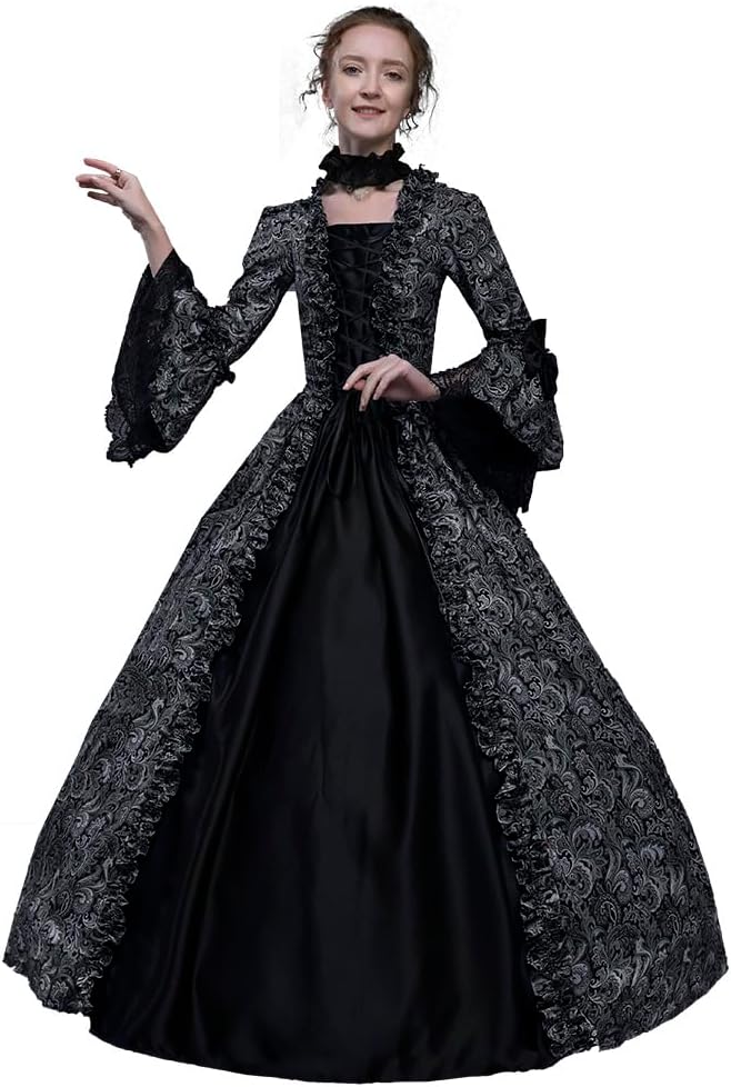 Women Rococo 18th Century Ball Gowns Renaissance Gothic Victorian Dresses Masquerade Vampire Costume - Image 3