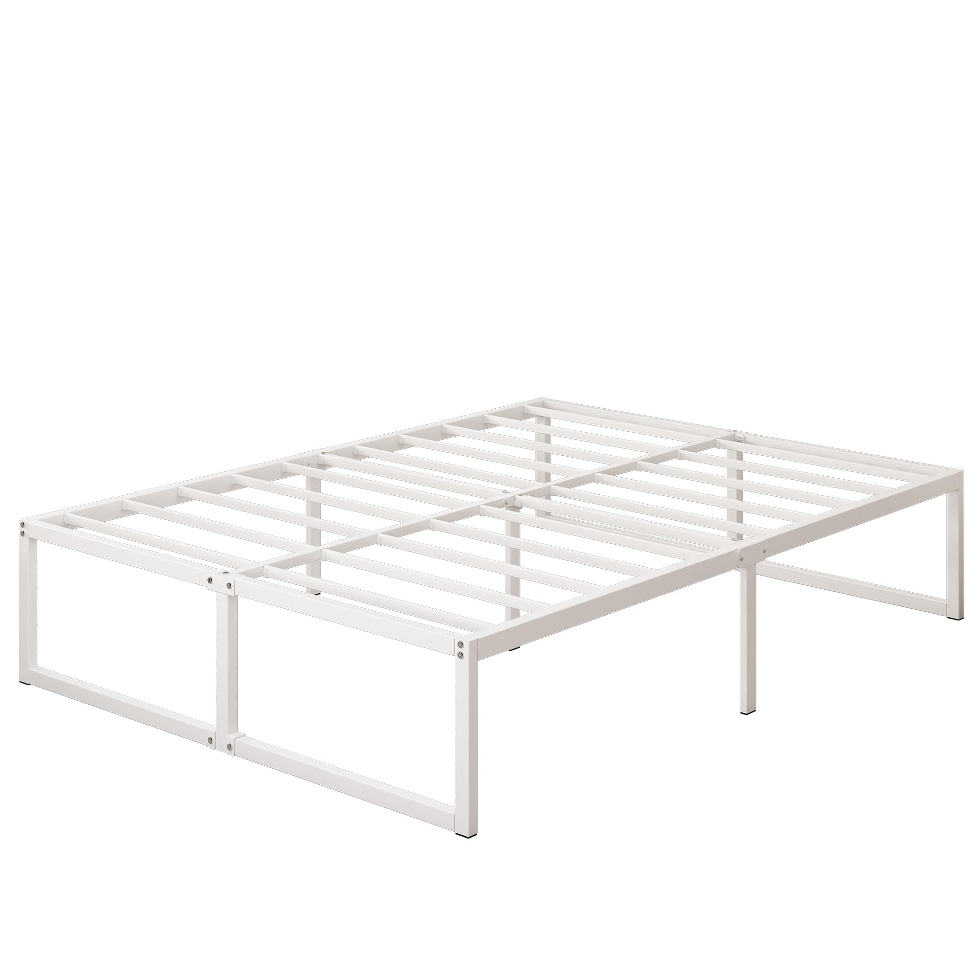 Yicensen Metalowe łóżko 180 x 200 cm – 46 cm wysokości, duża przestrzeń do przechowywania pod łóżkiem, podwójna rama łóżka z metalu ze stalową podpórką, łatwy montaż, bezgłośne, bez łóżka