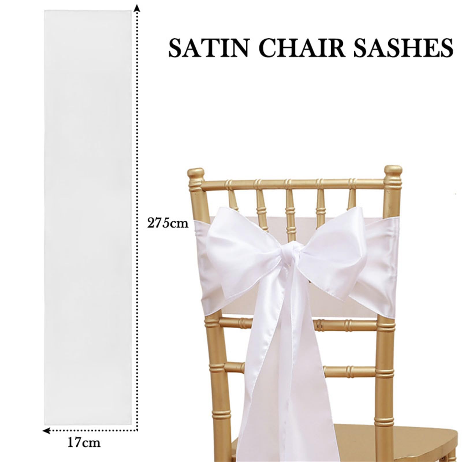 Satinband Stuhlabdeckung Schleifen Schmetterling Band Gürtel Hochzeit Schleife Knoten für Zeremonie Geburtstag Party Dekoration Supplies (100 Stück Gelb)