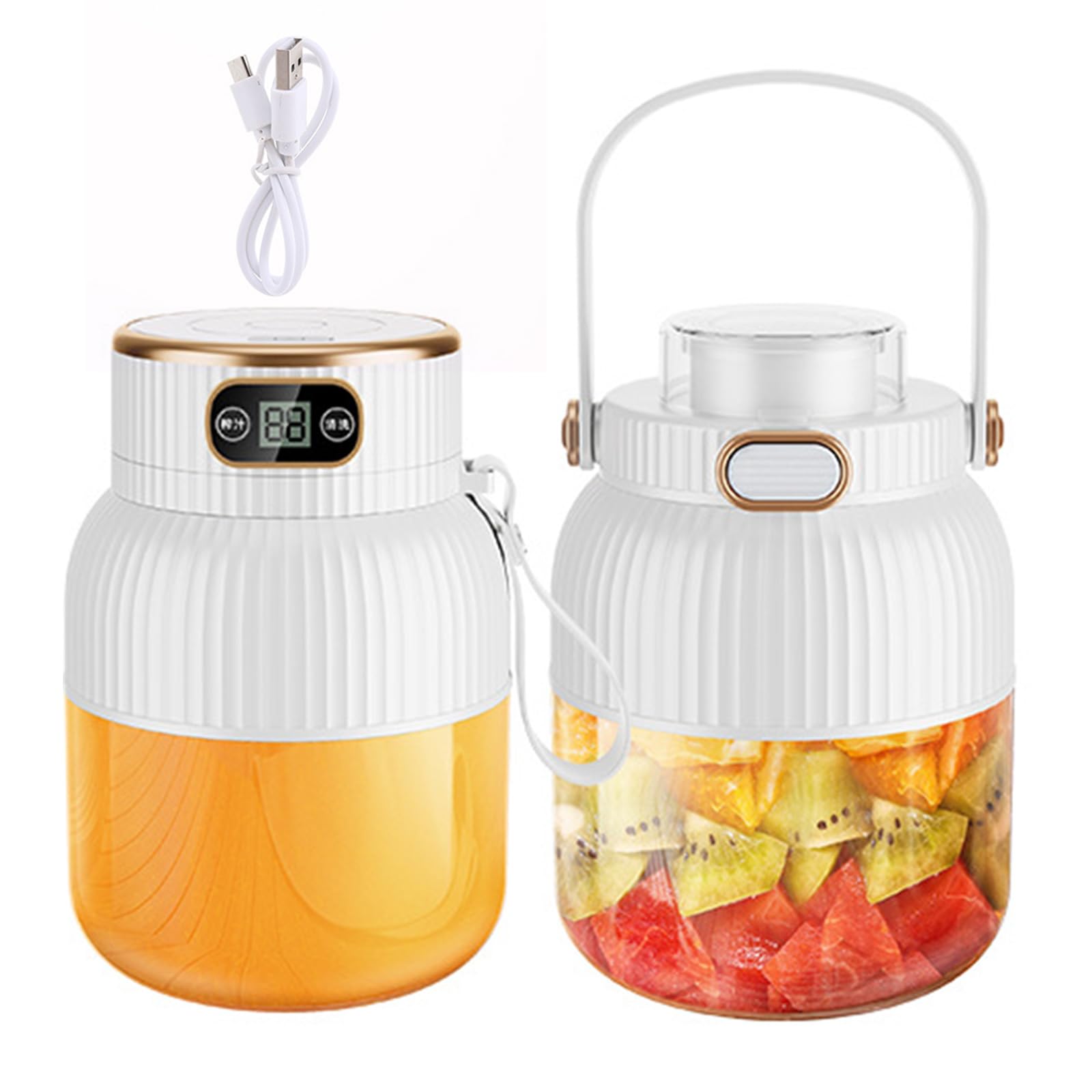 Buxuaaaa Portable USB Rechargeable Juicer Blenders 600ml Capacity Juices Maker Fruit Juicing Cup for Travel and Use Portable Juicer Blenders
