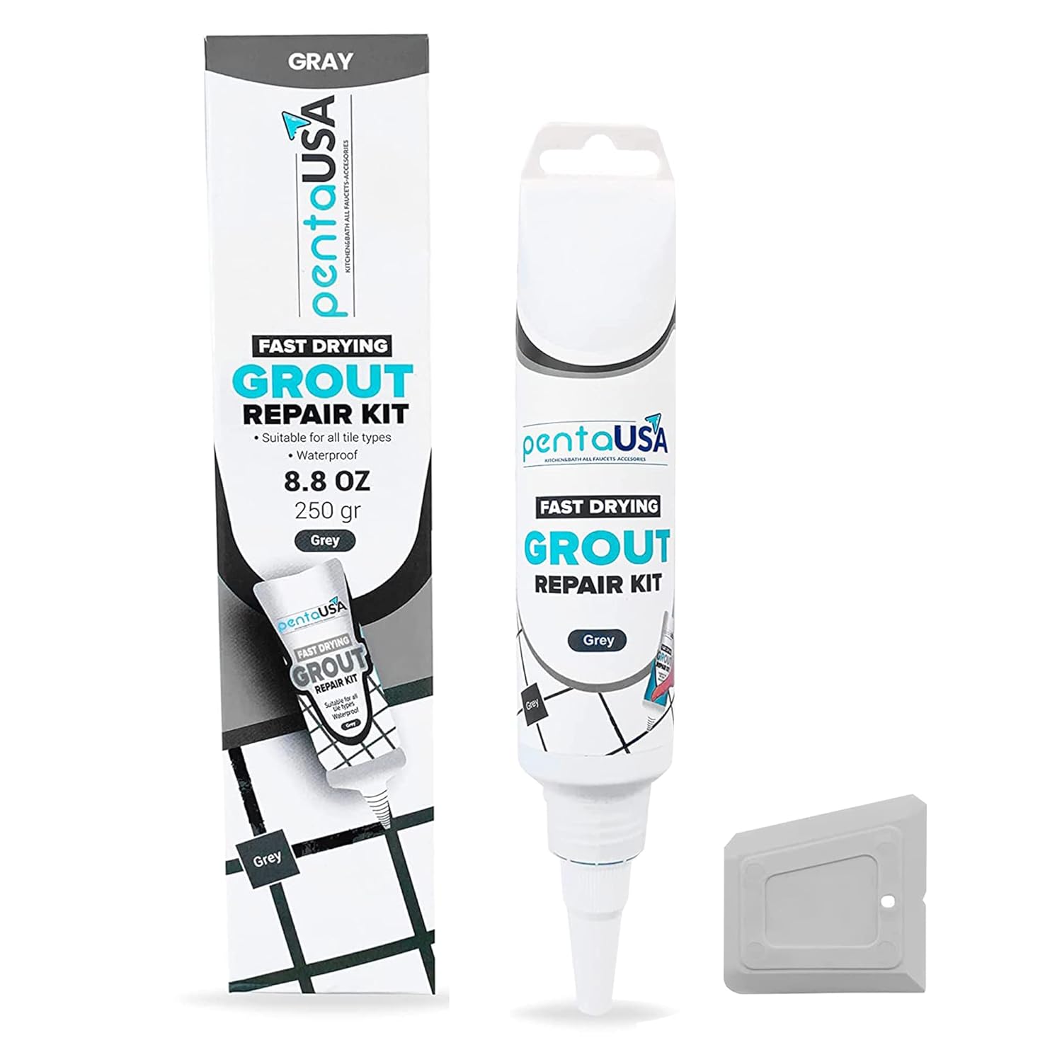 PentaUSA Grout Reviver 250 gr Grey Grout, Tile Adhesive Grout Filler