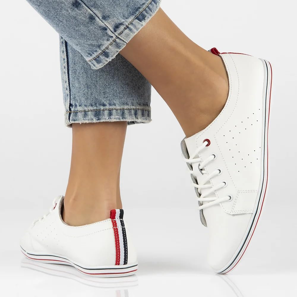 FILIPPO Sneaker Damen Leder - Schuhe Damen Sneaker Leder | Halbschuhe, leicht, bequem, Echtleder, für den Alltag
