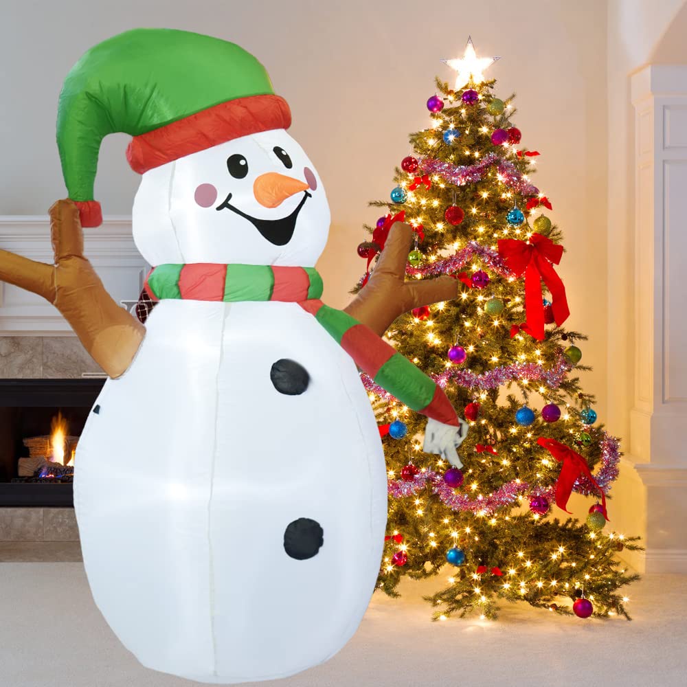 Photo 1 of 6FT/5FT Christmas Inflatables Snowman Outdoor Decorations, Blow up Snow Man Yard Decor Built-in Bright LED Light Wear Magic Hat, Weatherproof Holiday for Garden Patio Lawn Party Xmas Gifts(5ft) 5ft snowman