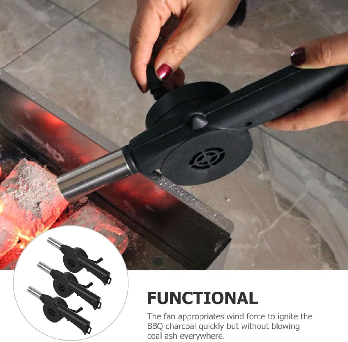 4pcs Hand Crank Blower Portable Handheld Fire Blower for Bbq Outdoor Camping Manual Fan Fire Starter Tool