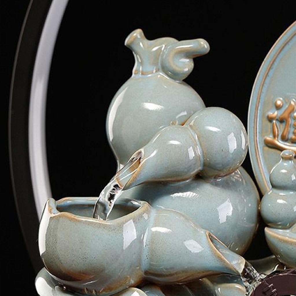 Small Fountain Indoor Chinese Style Home Study Desk Ornaments Tea Room Circulating Water Decoration Ornaments Office Desk Fountain Ornaments Tabletop Fountains