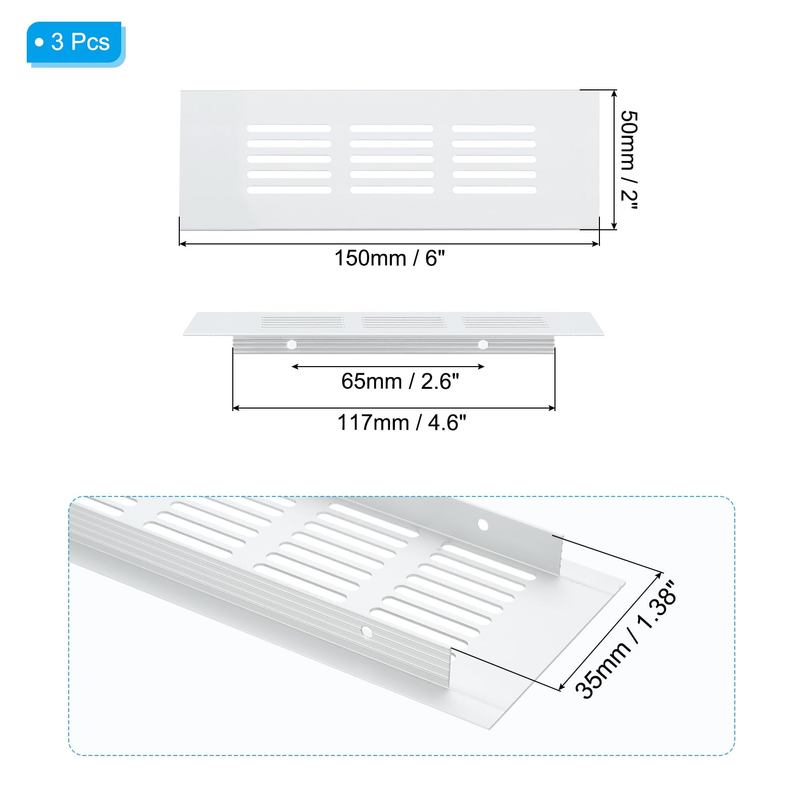 PATIKIL 6 x 2 Inch Door Air Vent Cover - Image 2