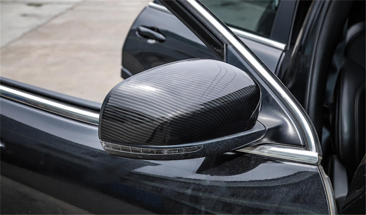 Door Side Rearview Mirror Base Cover Trim Rear View Guard Covers Compatible with Jeep Cherokee 2014-2016 / Jeep Compass 2017-2024 Exterior Accessories (Carbon Fiber Look)