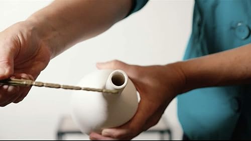 Miniatura 2 de Samawi - Jarrón de cerámica blanca de 14 pulgadas para decoración del hogar, moderno y alto jarrón decorativo blanco para dormitorio, cocina y más