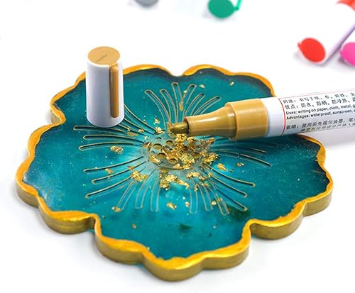 Miniatura 7 de 6 piezas resina epoxi dibujo pluma pintura acrílica destacados marcador permanente metálico marcadores permanentes