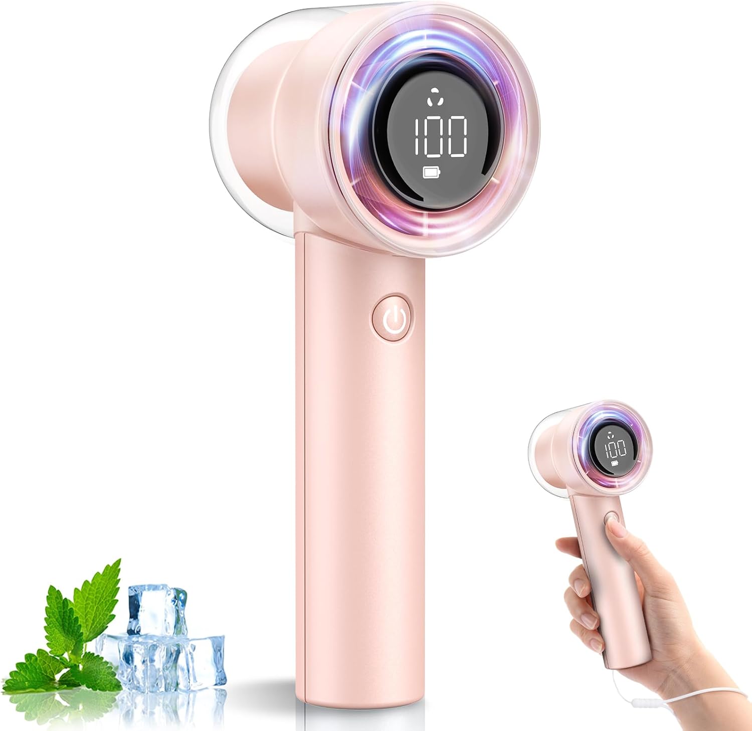 1-100 Speed Portable Handheld Turbo Fan, 【15000RPM】Ultra High-speed,Personal Hand Held Travel Fans,5000mAh Battery Rechargeable Mini Fans,Digital Display,Small Pocket Fan for Summer Essential Gift