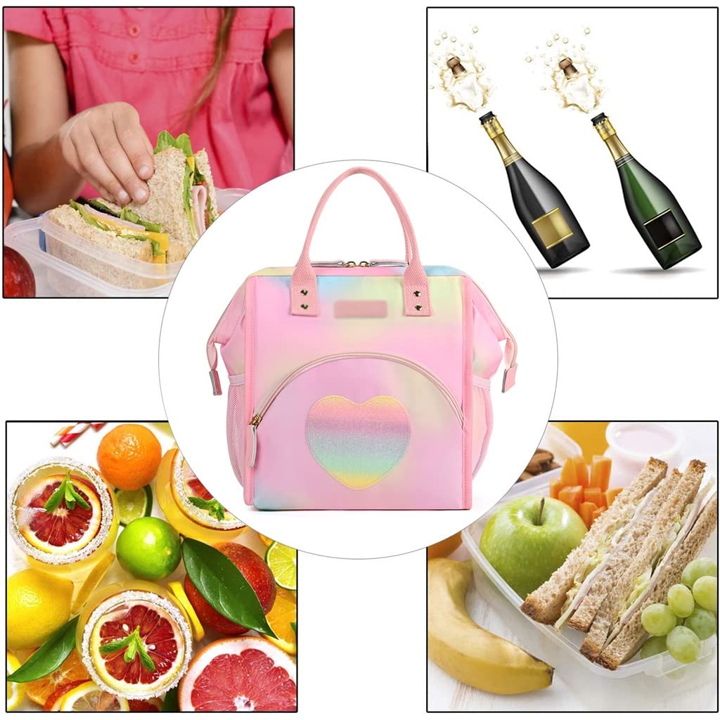Bolsa para el Almuerzo, lonchera térmica, Bolsa para el Almuerzo de Apertura Amplia, Soporte Grande para Bebidas, Organizador térmico Duradero para refrigerios