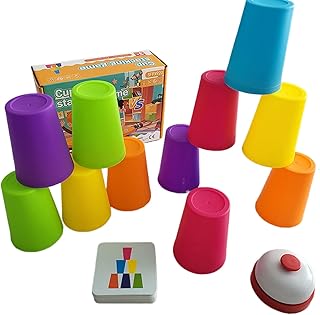 Stacking Cup Set, Cup Stacking Game - Funny Interactive Stackable Nesting Cups, Quick Cups Games, Portable Learning Toy for Fine Motor Skills, Hand-Eye Coordination